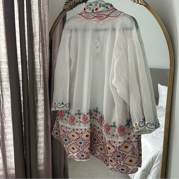 NWT Johnny Was white embroidered kimono XL - Picture 6 of 7